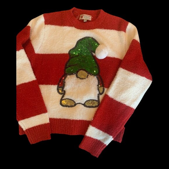 Merry Christmas Wm's Fuzz Gnome Sweater NWT size Large Ugly Xmas Sweater Sz L - Picture 1 of 2